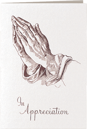 Praying Hands Acknowledgement