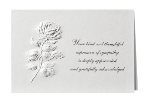 Long Stem Rose Embossed with Sentiment