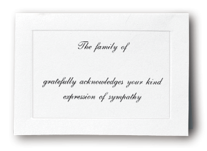 Raised Print Acknowledgement Vertical