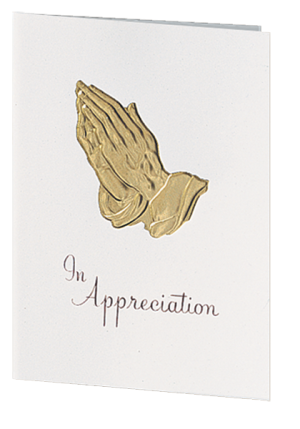 Praying Hands Gold Foil Embossed