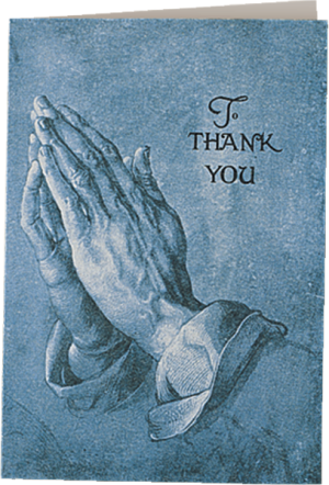Blue Praying Hands Acknowledgement