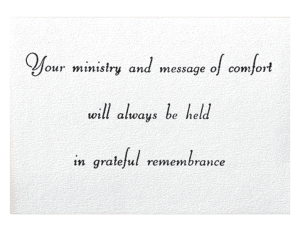 Minister Acknowledgement