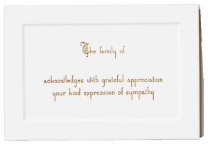 Paneled Raised Gold Series Acknowledgement