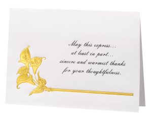 Gold Calla Lily Acknowledgement