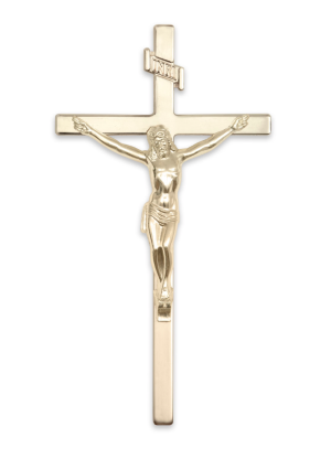 12" Metal Cross Traditional (Bright Gold)