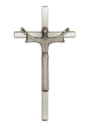 12" Metal Cross Modern (Silver)