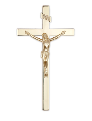 14" Metal Cross Traditional (Bright Gold)