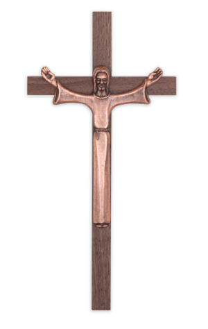 12" Walnut Modern Risen Christ (Copper)