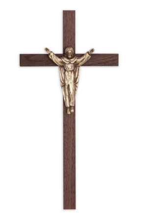 12" Walnut Traditional Risen Christ (Bronze)