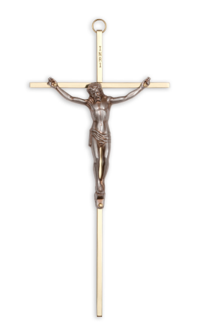 10" All Metal Traditional Crucifix (Silver)