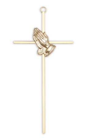 10" Metal Praying Hands (Bright Gold)