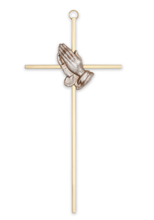 10" Metal Praying Hands (Silver)