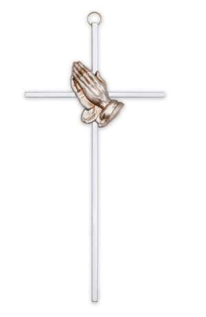 10" Metal Praying Hands (Antique Silver)