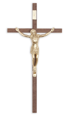 10" Walnut Cross Traditional (Bright Gold)