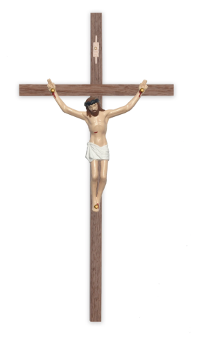 10" Walnut Cross Traditional (Flesh Painted)