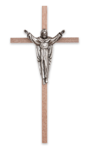 10" Walnut Traditional Risen Christ (Silver)