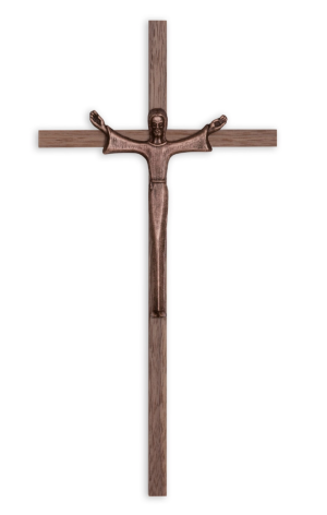 10" Walnut Modern Risen Christ (Copper)