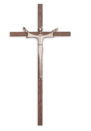 10" Walnut Modern Risen Christ (Silver)