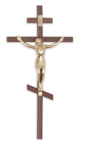 10" Walnut Cross Orthodox (Bright Gold)