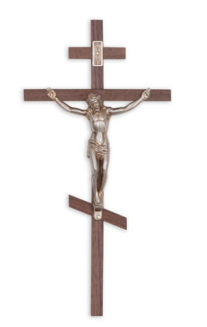 10" Walnut Cross Orthodox (Silver)